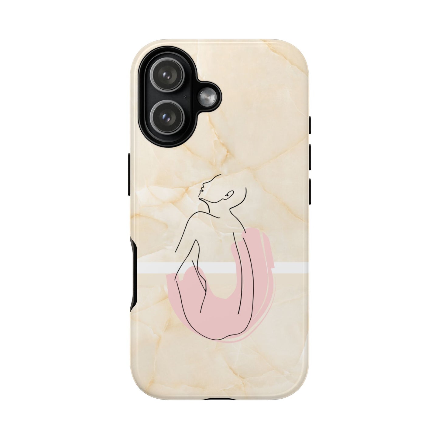 Tough Phone Case — Marble Minimalist Line Art