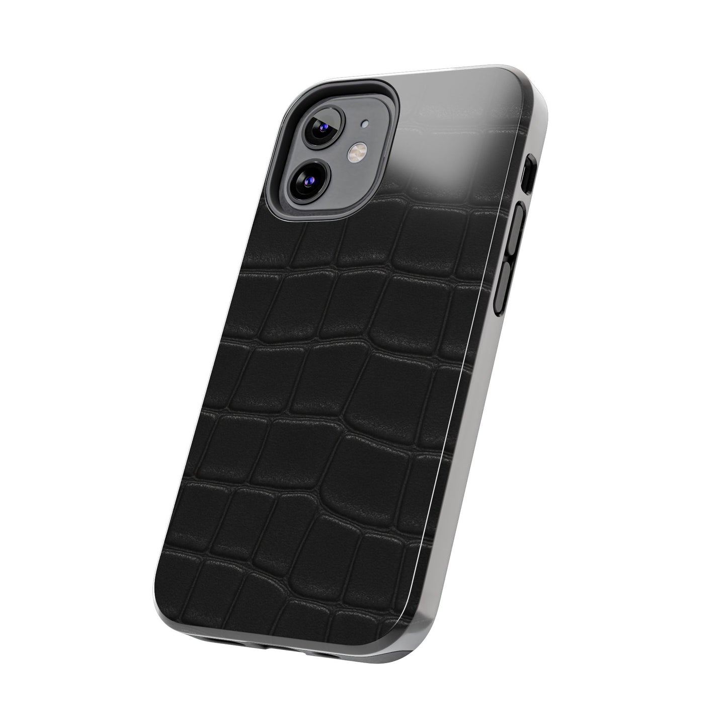 Tough Phone Case – Black Croc Texture