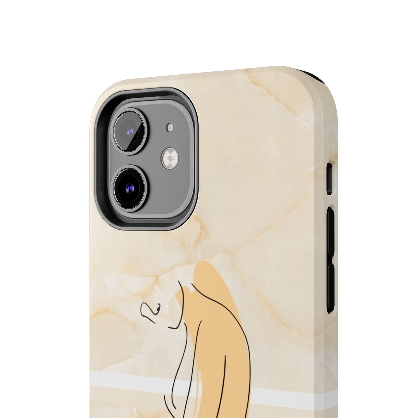 Tough Phone Case — Marble Minimalist Line Art