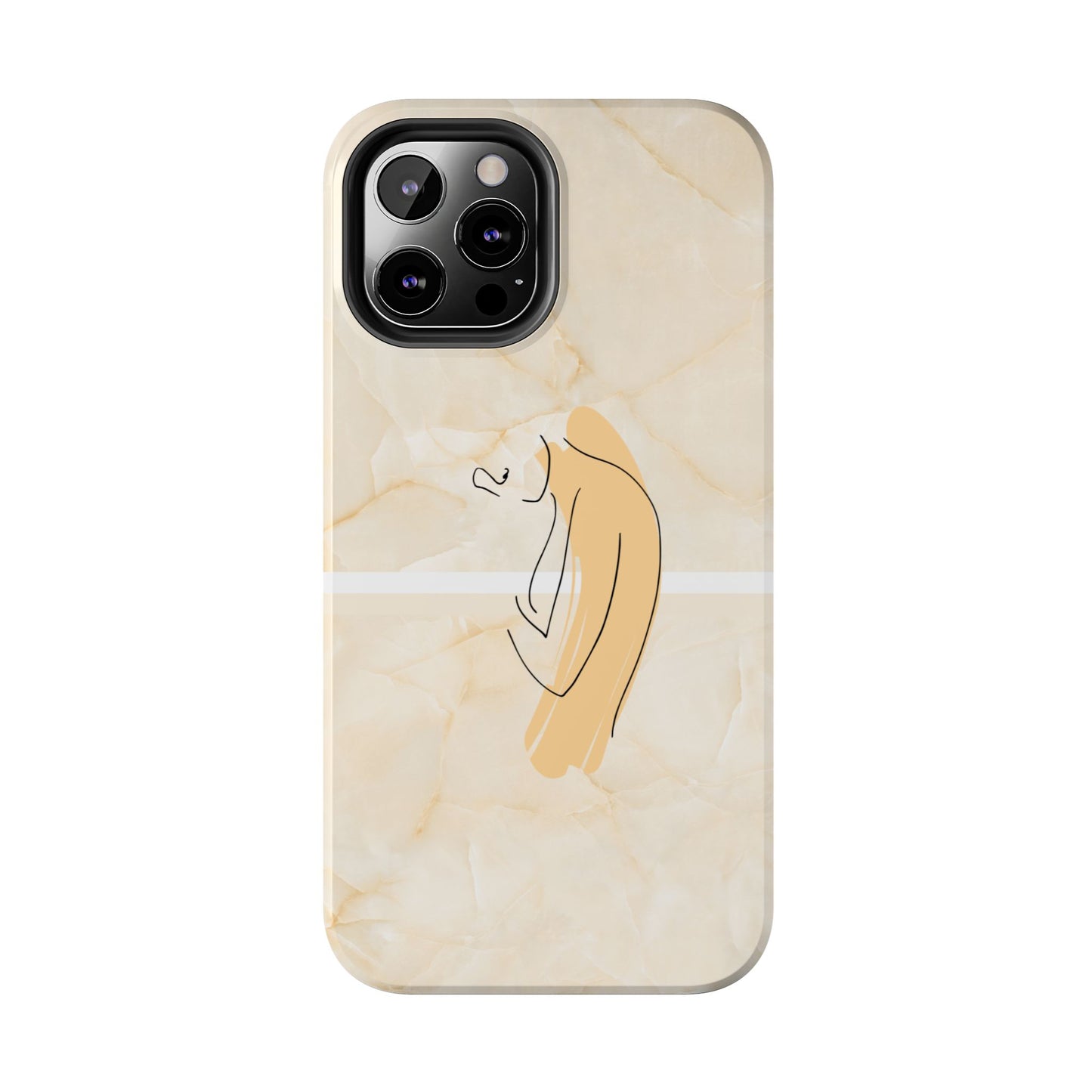 Tough Phone Case — Marble Minimalist Line Art