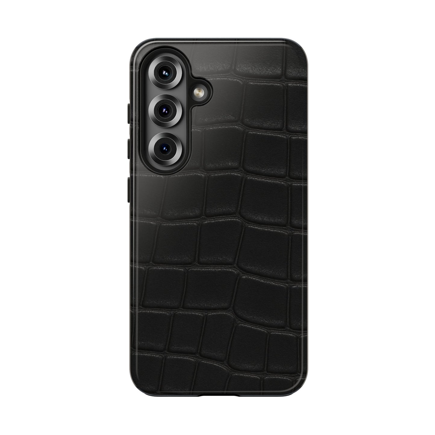 Tough Phone Case – Black Croc Texture