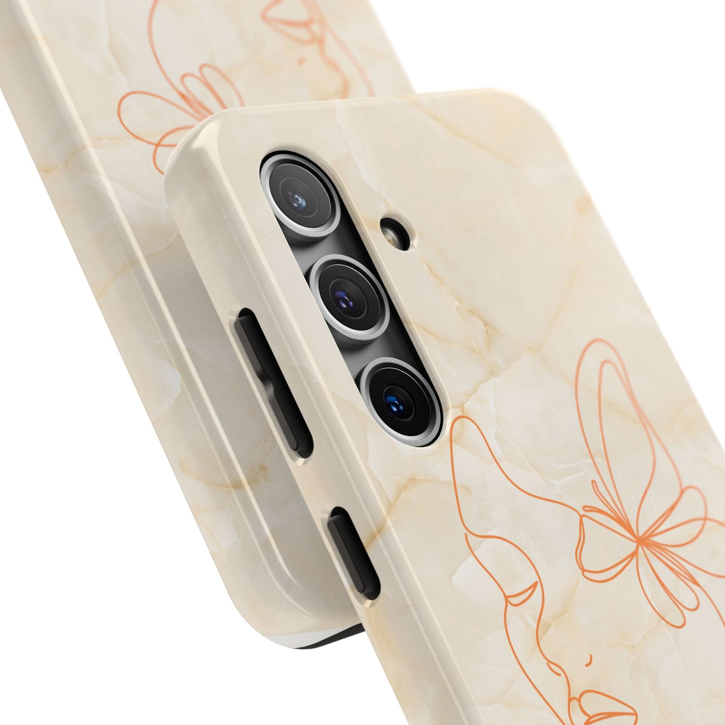 Tough Phone Case —  Marble Line Art, Minimal Elegant