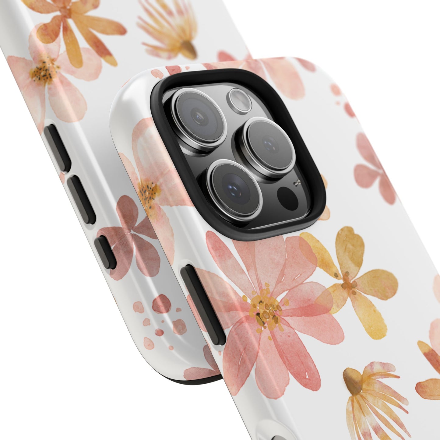 Tough Phone Case — Pink & Gold Blossom Protective Cover