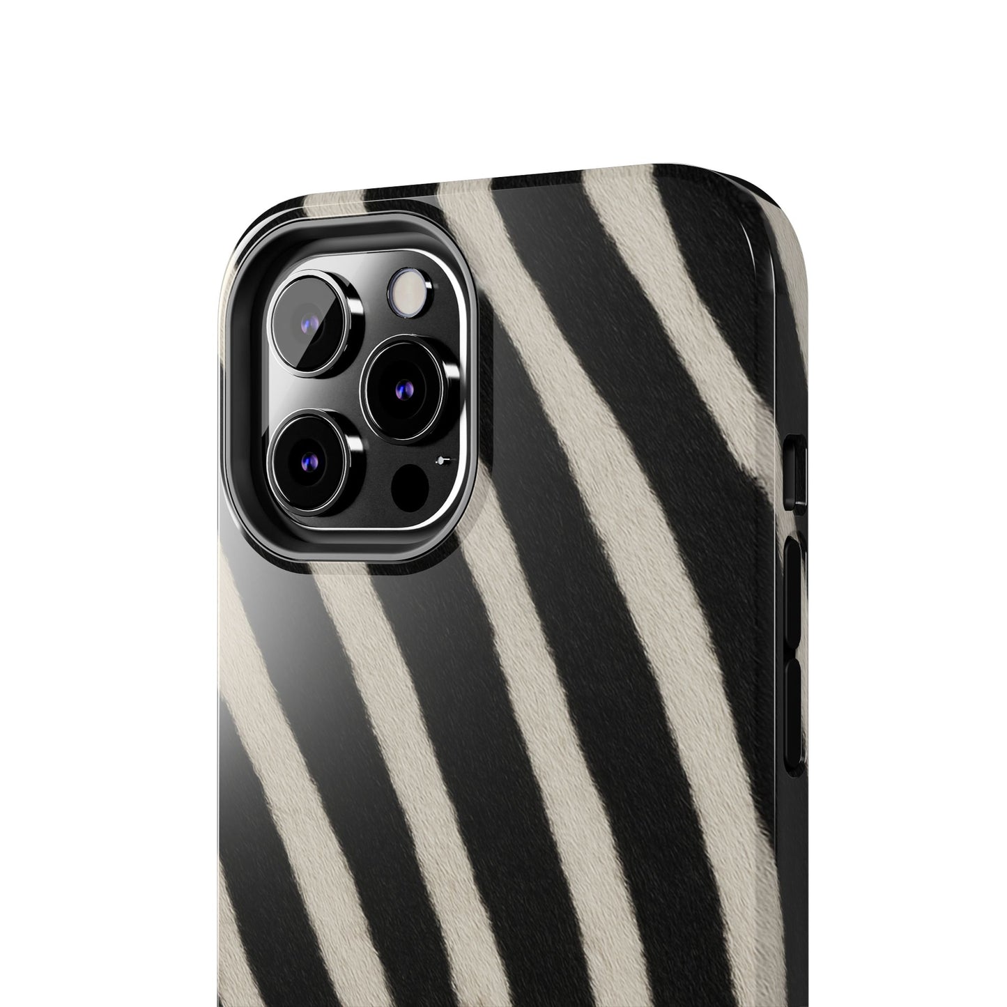 Tough Phone Case —Zebra Stripe, Black & White Animal Print