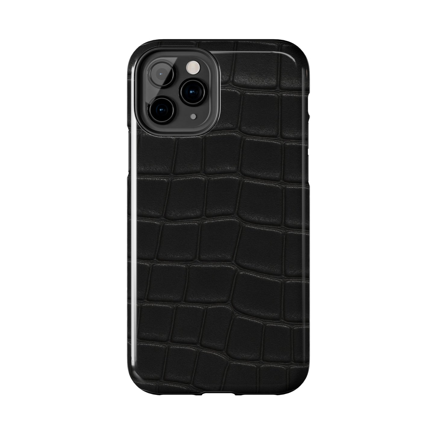 Tough Phone Case – Black Croc Texture