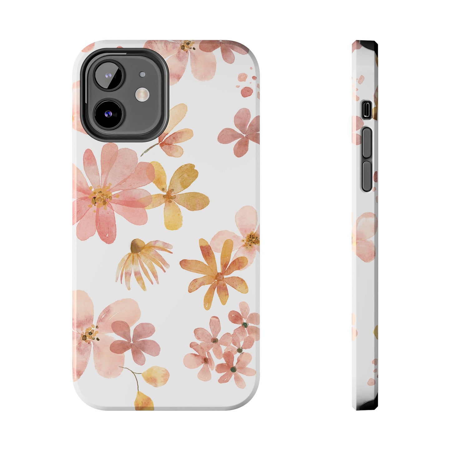 Tough Phone Case — Pink & Gold Blossom Protective Cover