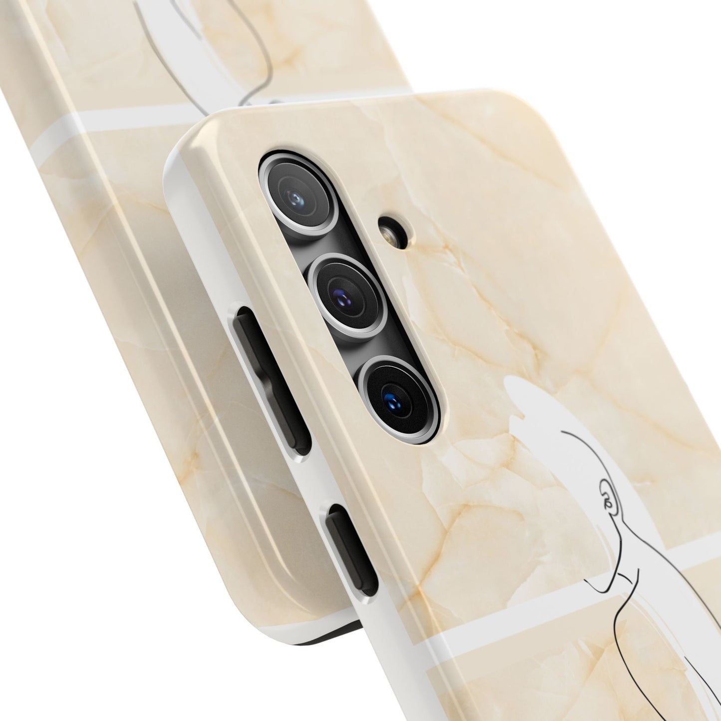 Tough Phone Case — Marble Minimalist Line Art