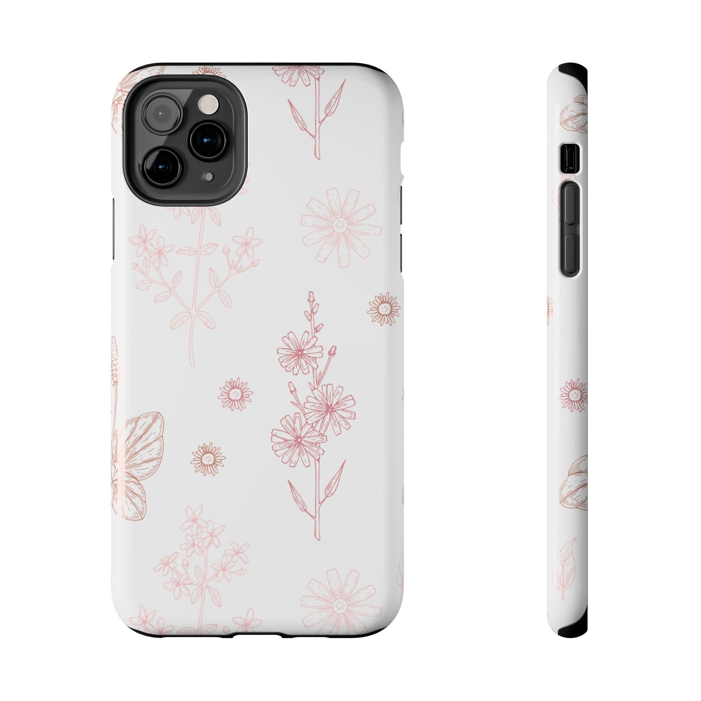 Tough Phone Case — Delicate Pink Wildflower Pattern