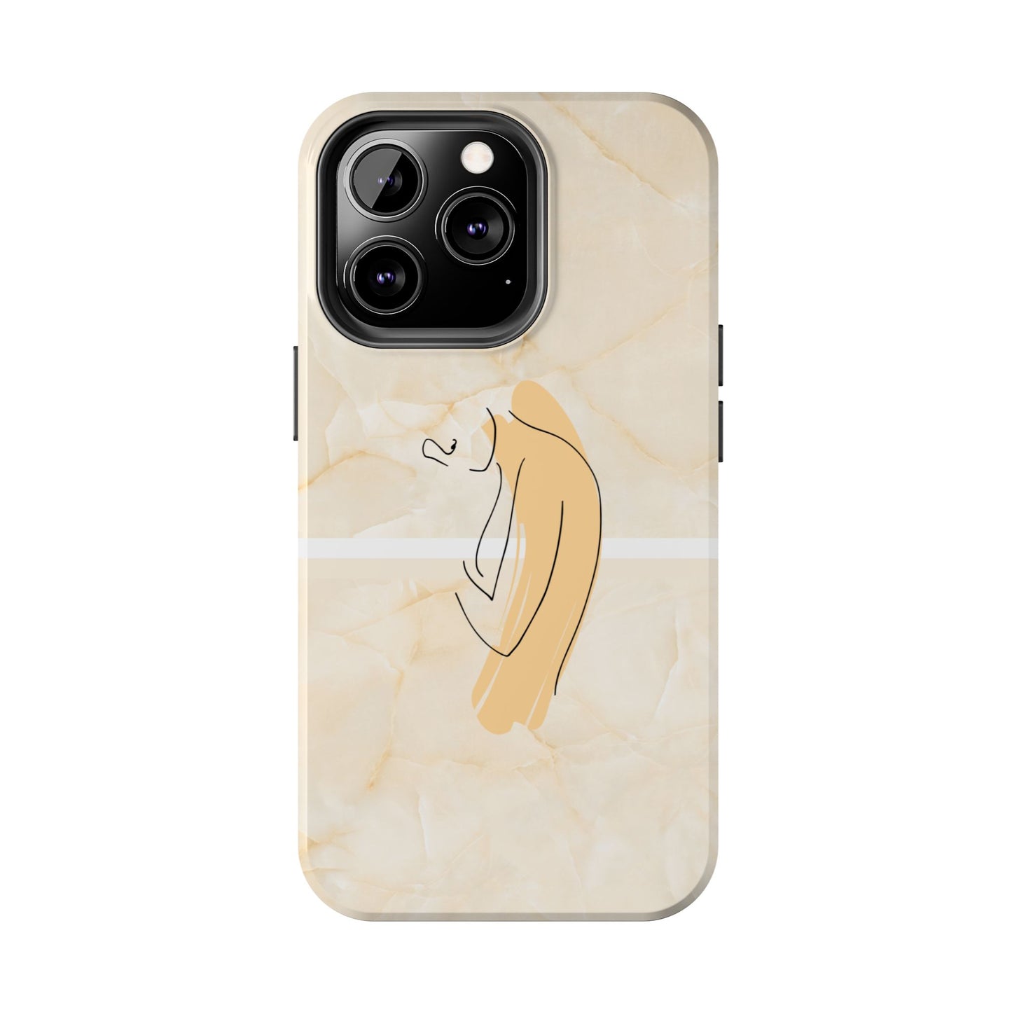 Tough Phone Case — Marble Minimalist Line Art