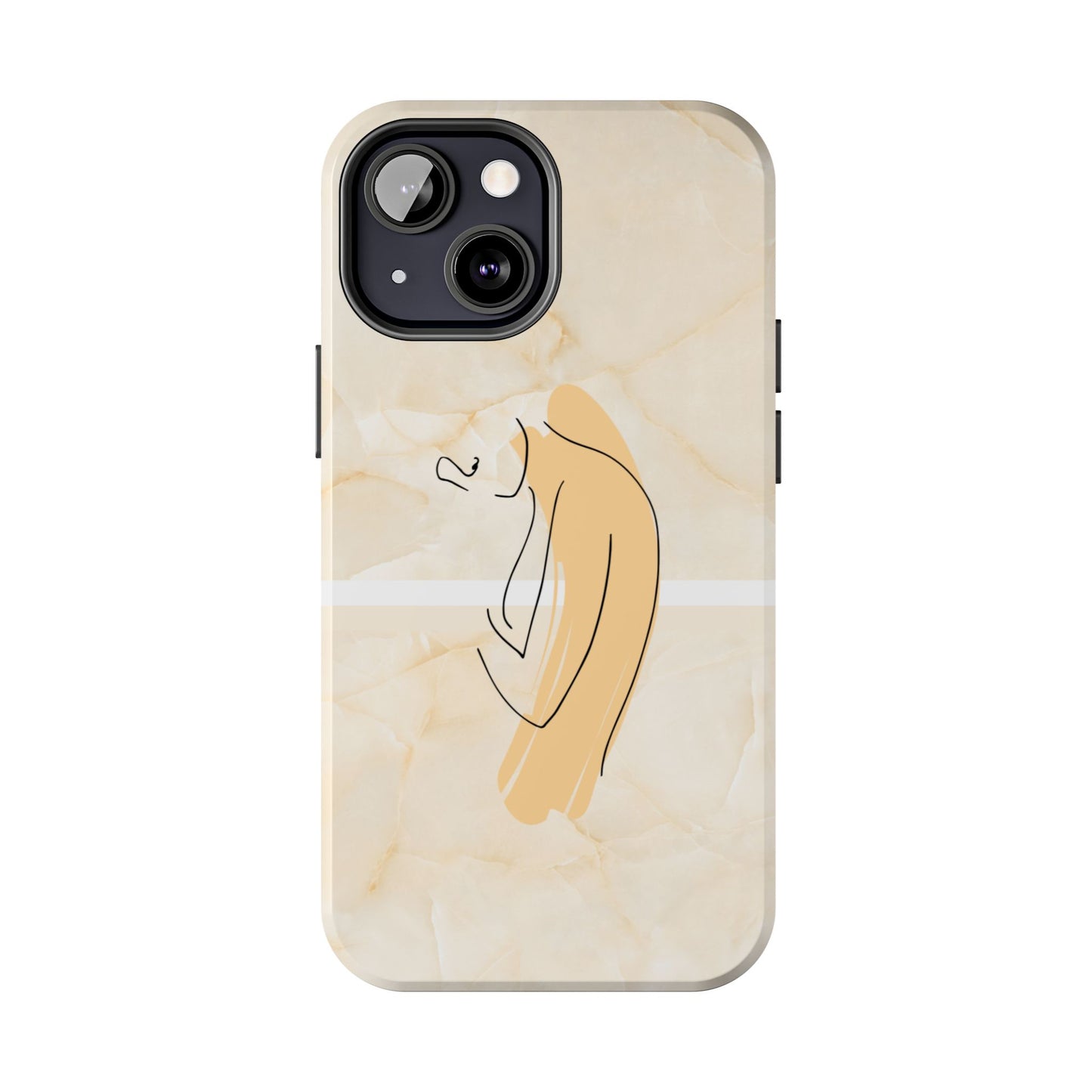 Tough Phone Case — Marble Minimalist Line Art