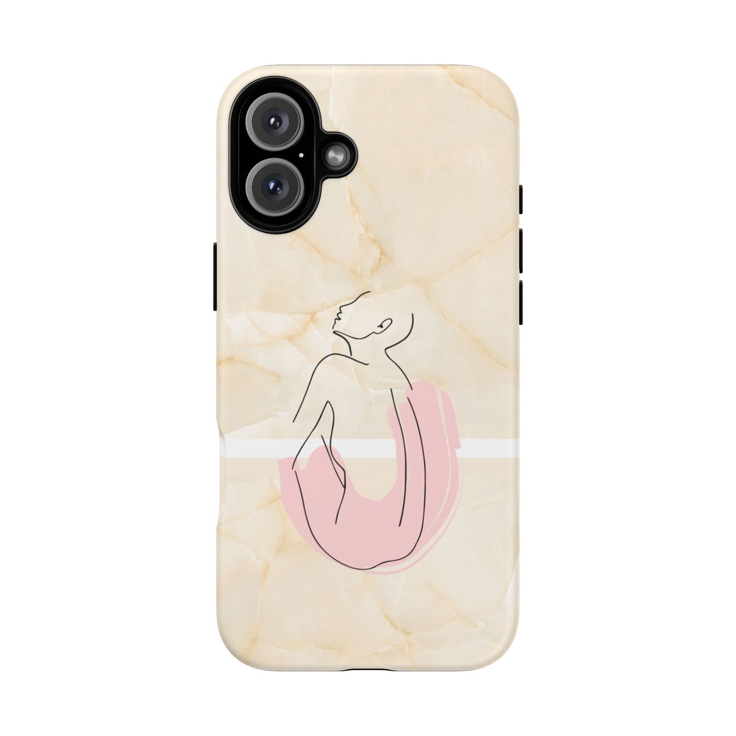 Tough Phone Case — Marble Minimalist Line Art