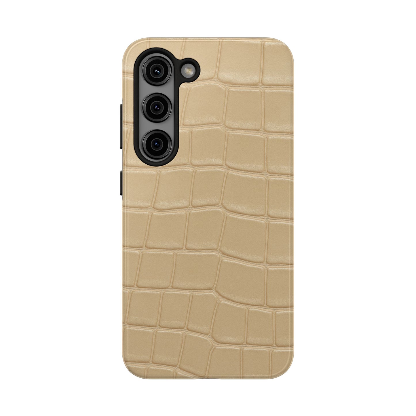 Tough Phone Case — Shockproof Alligator-Texture, Beige Croc