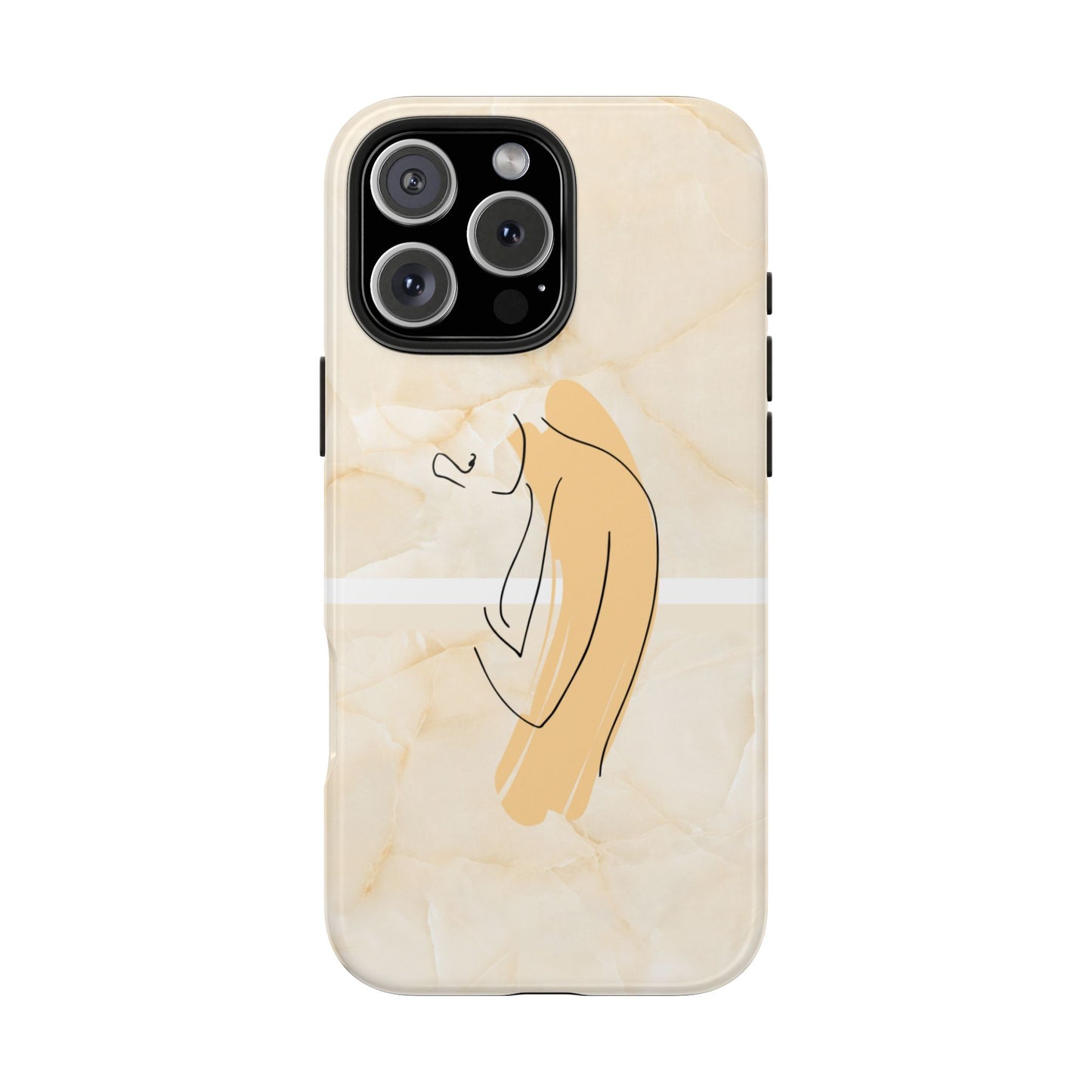 Tough Phone Case — Marble Minimalist Line Art