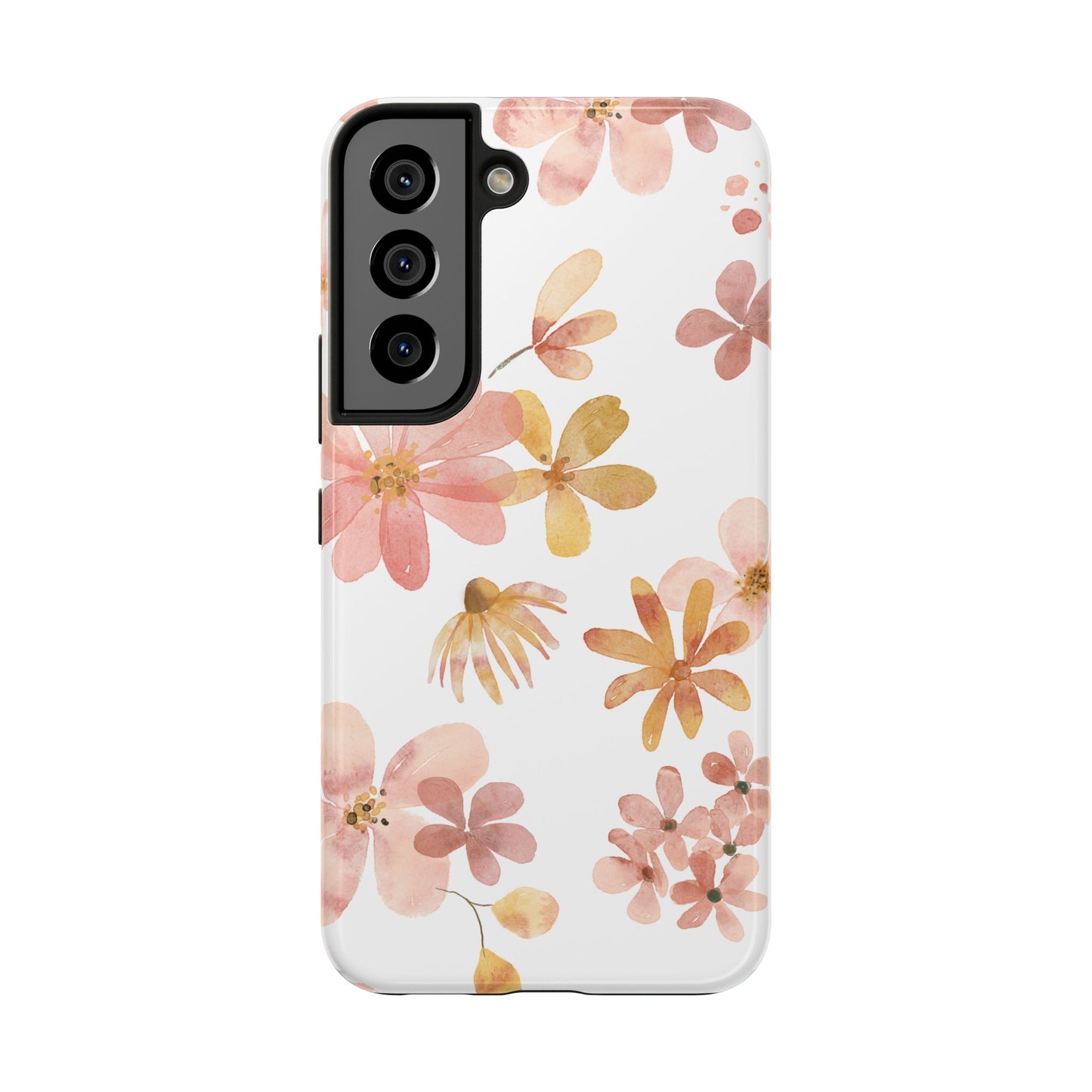Tough Phone Case — Pink & Gold Blossom Protective Cover