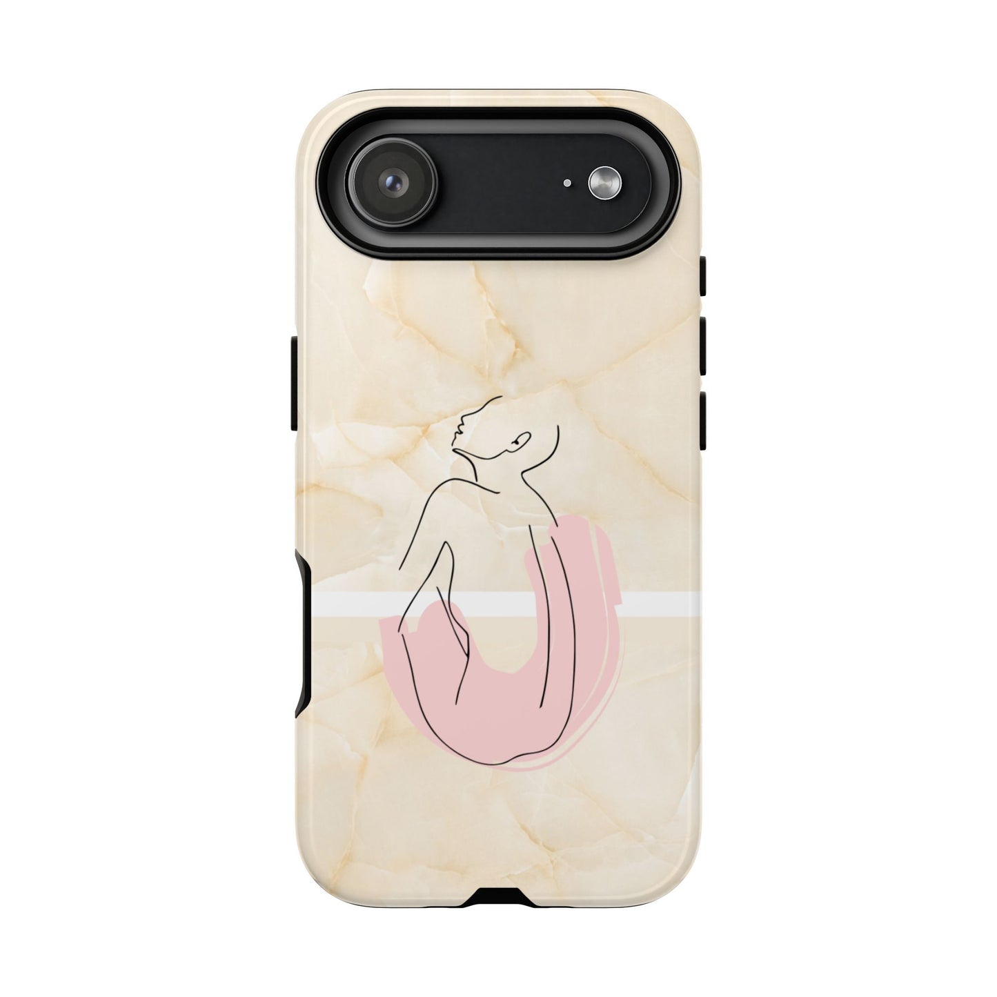 Tough Phone Case — Marble Minimalist Line Art