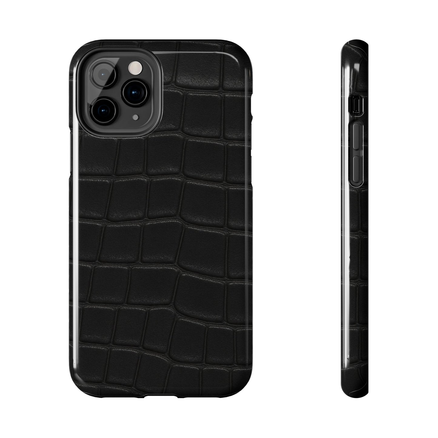 Tough Phone Case – Black Croc Texture