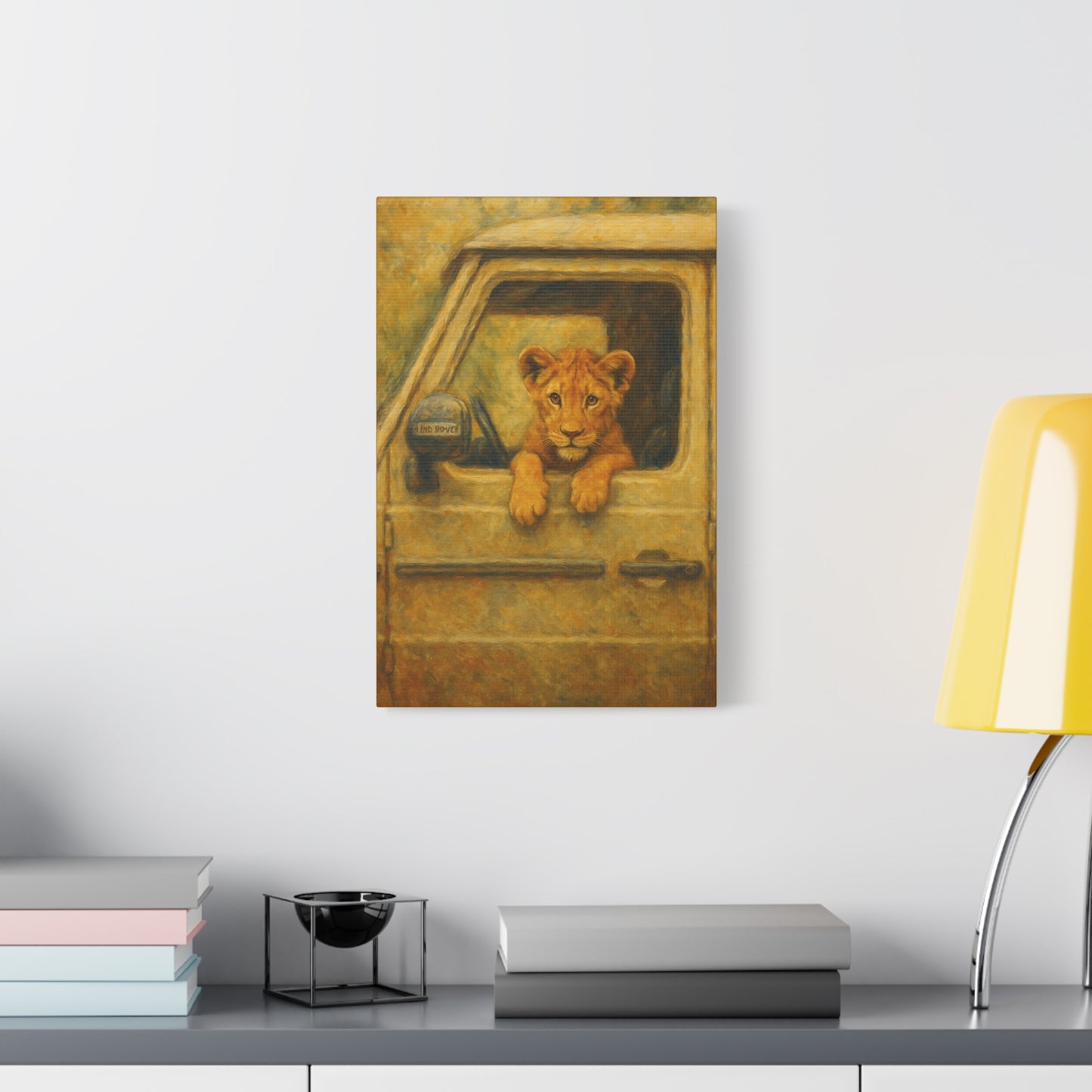 Canvas Wall Art - Lion Animal Jeep Design