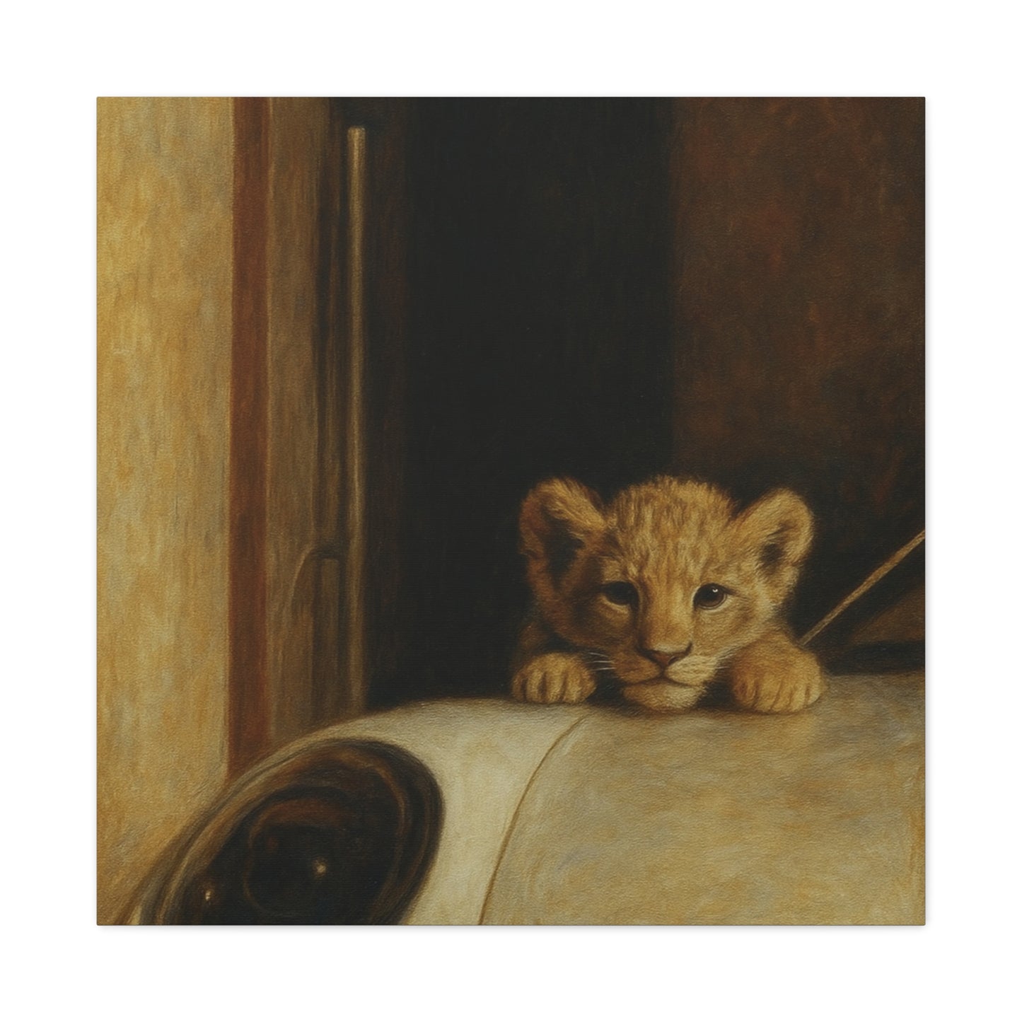 Canvas wall art - Lion Animal Sports Car Design