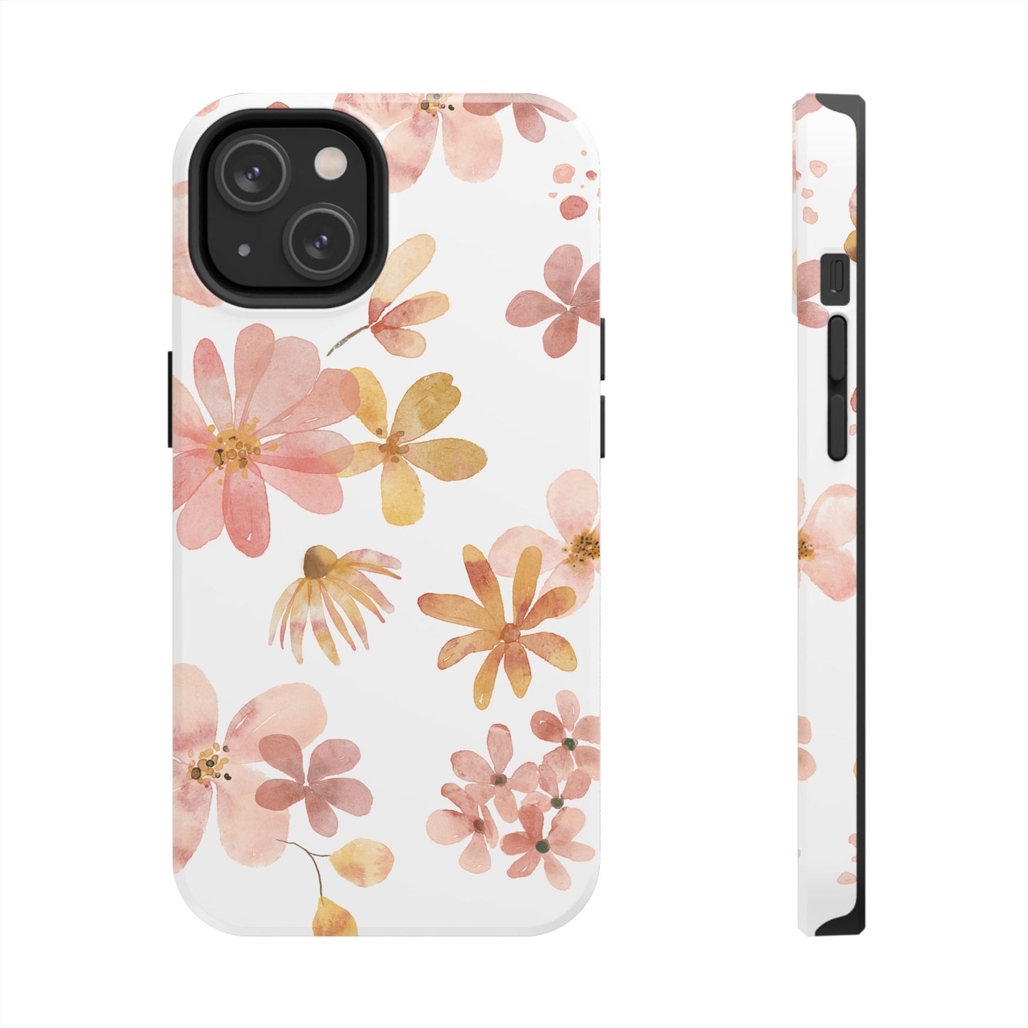Tough Phone Case — Pink & Gold Blossom Protective Cover