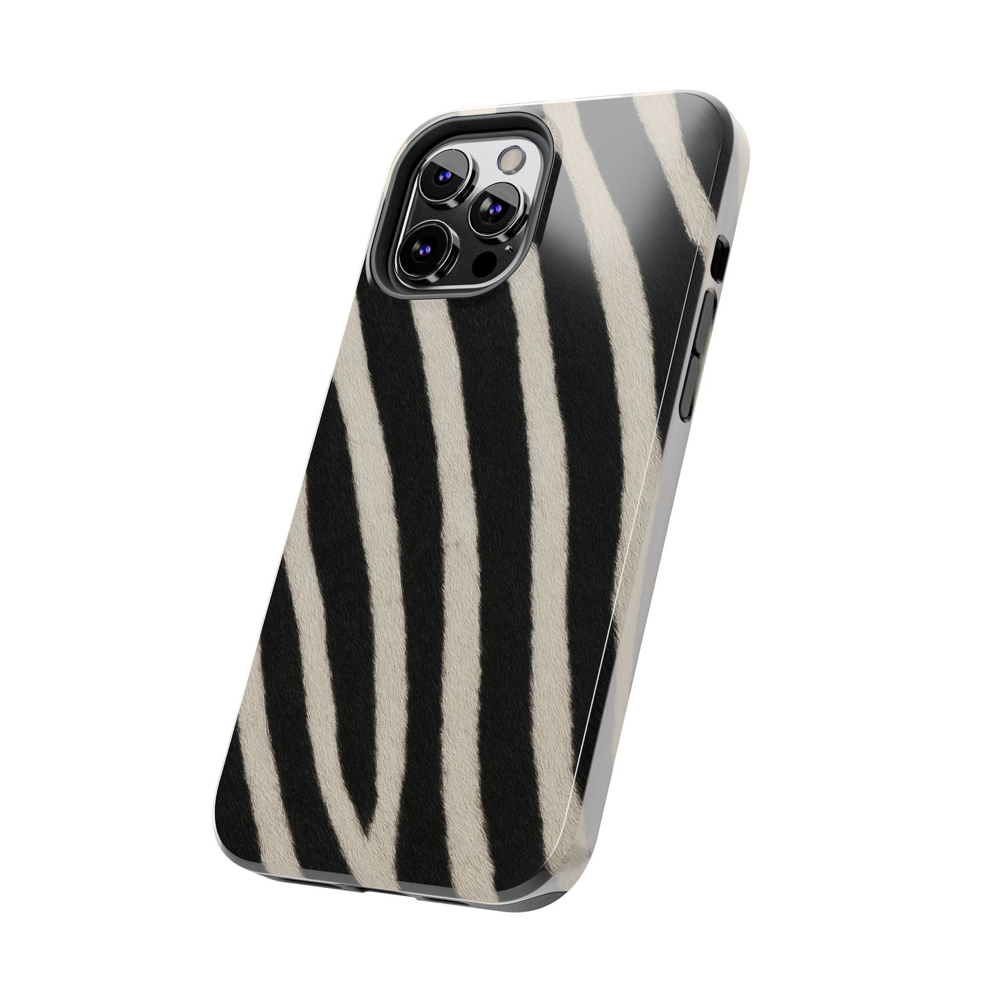 Tough Phone Case —Zebra Stripe, Black & White Animal Print