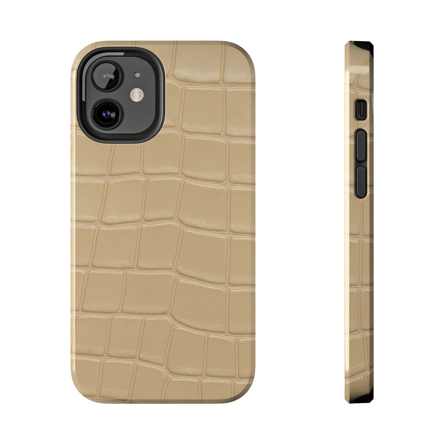 Tough Phone Case — Shockproof Alligator-Texture, Beige Croc