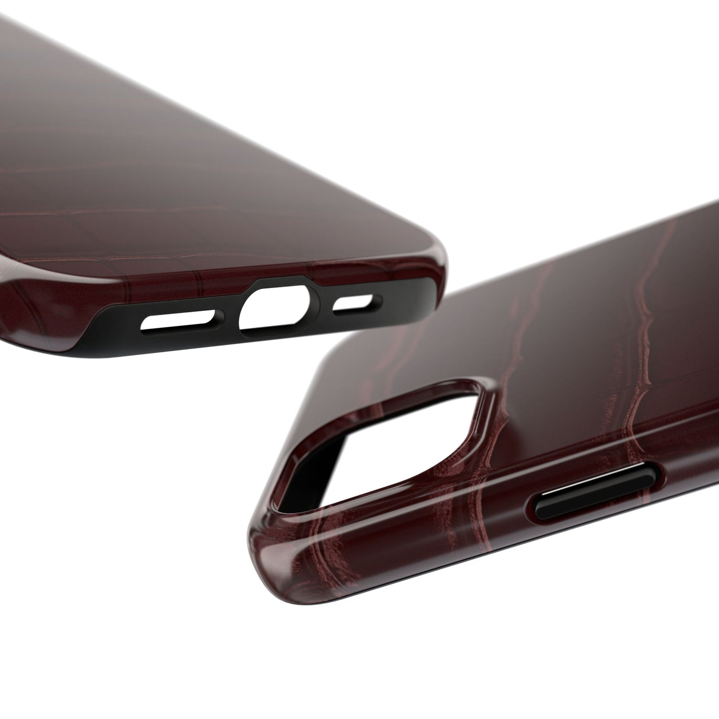 Tough Phone Case — Burgundy, Croc-Embossed