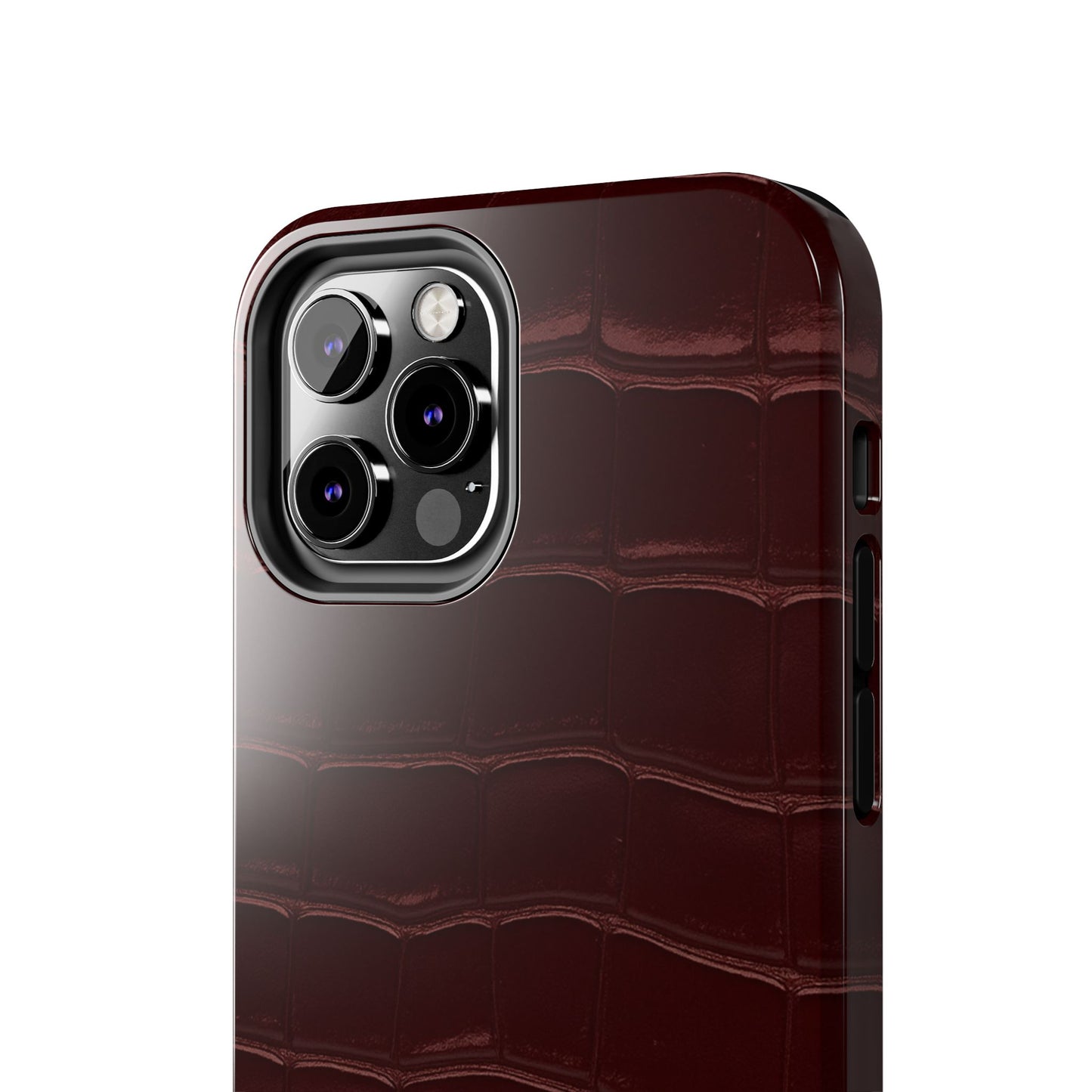 Tough Phone Case — Burgundy, Croc-Embossed