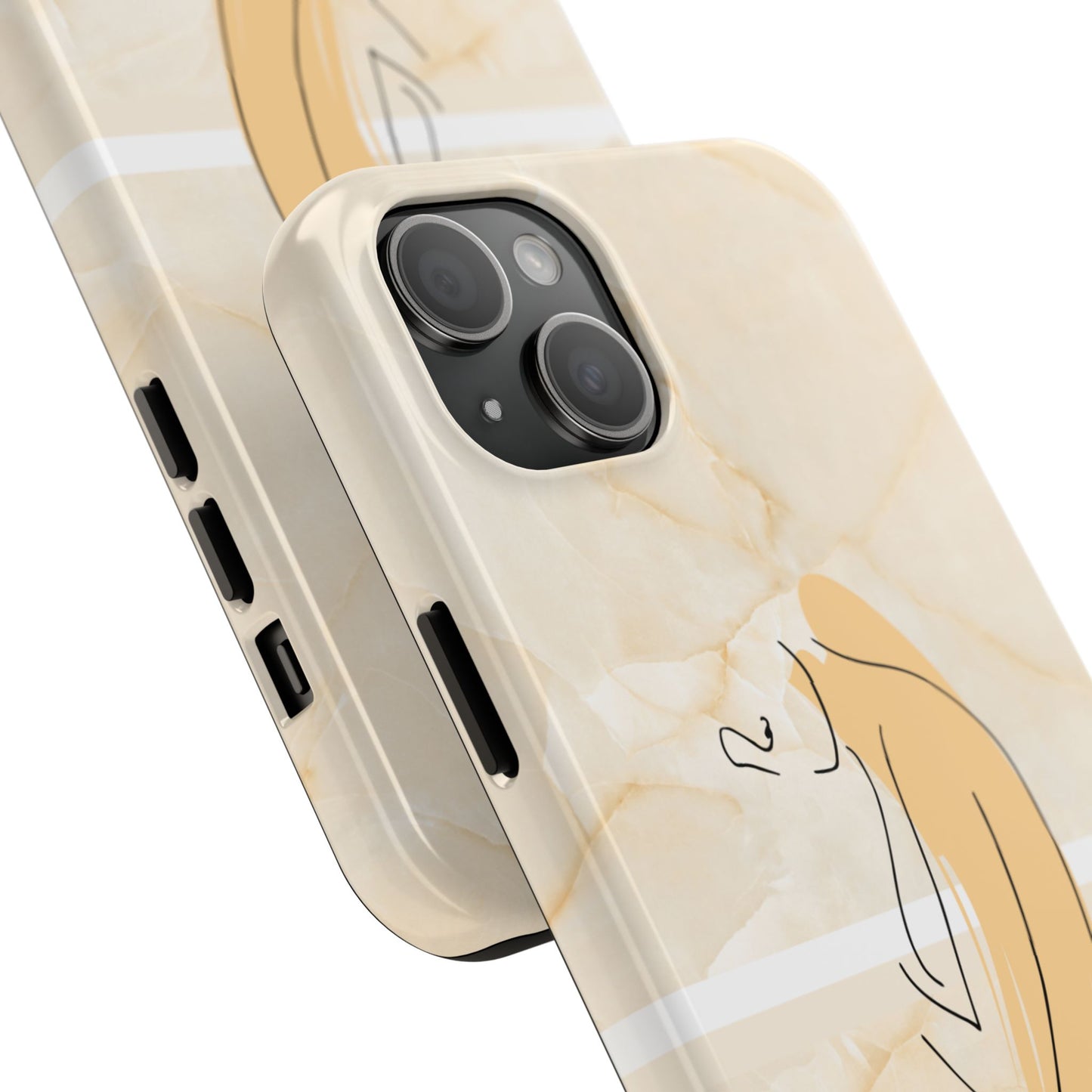 Tough Phone Case — Marble Minimalist Line Art