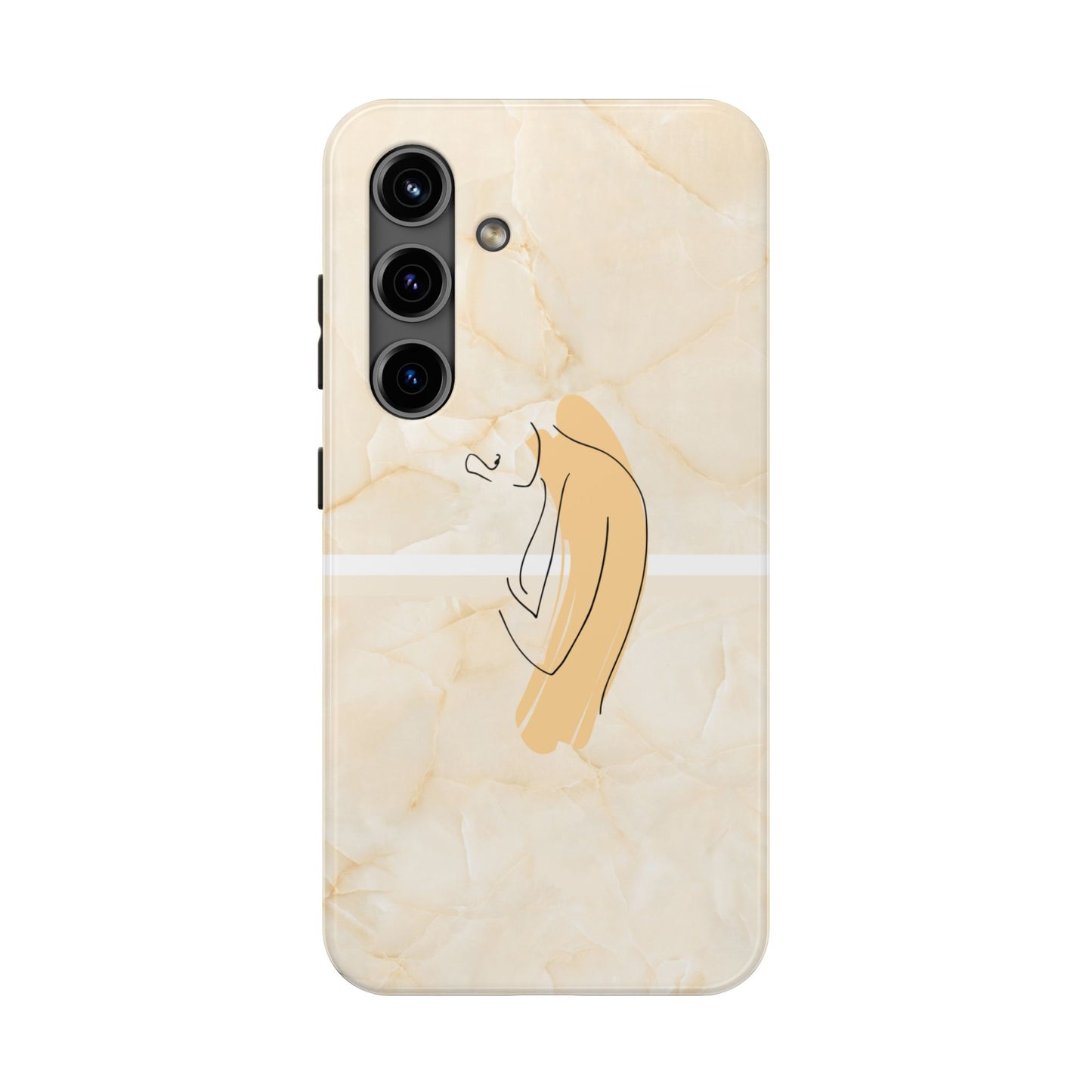 Tough Phone Case — Marble Minimalist Line Art