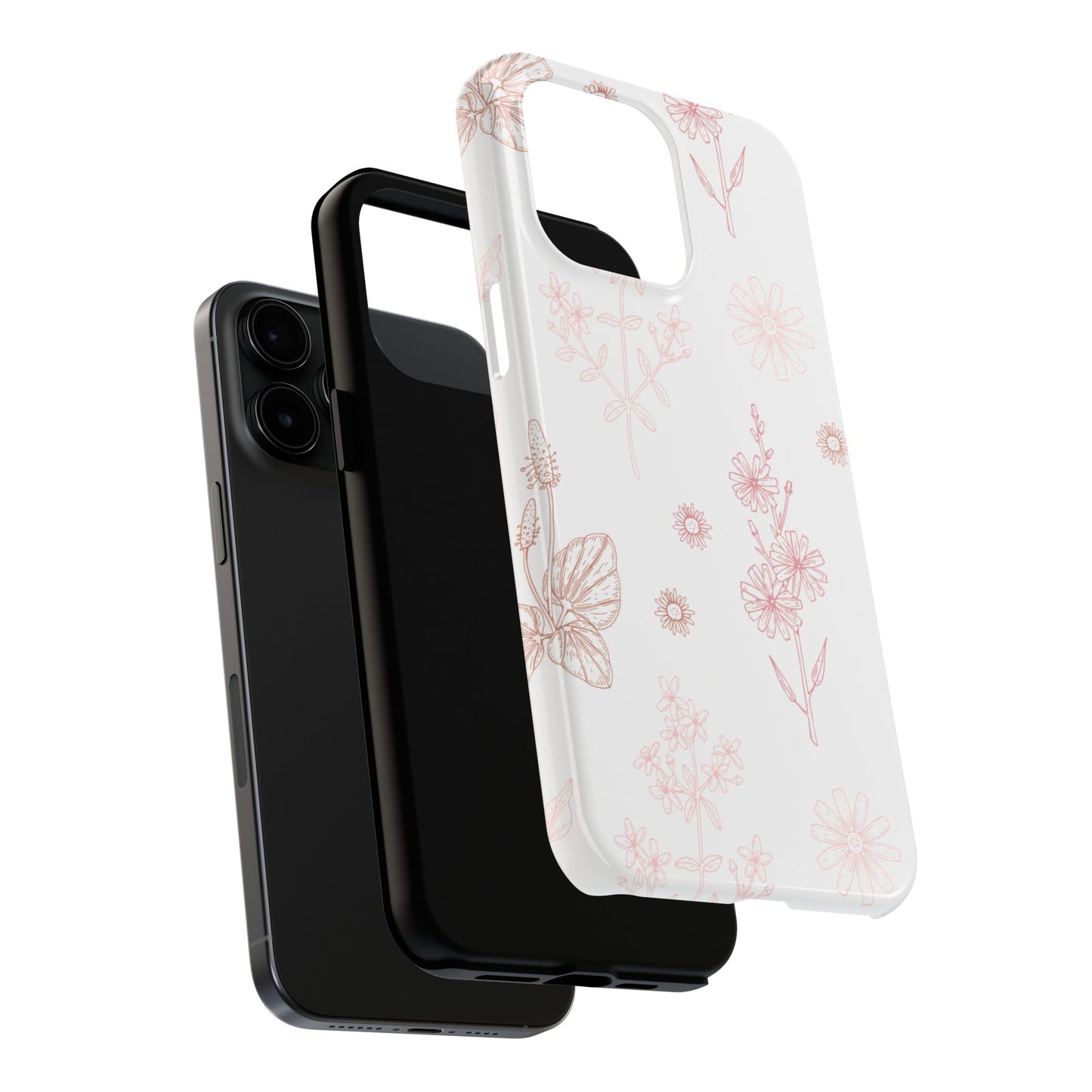 Tough Phone Case — Delicate Pink Wildflower Pattern