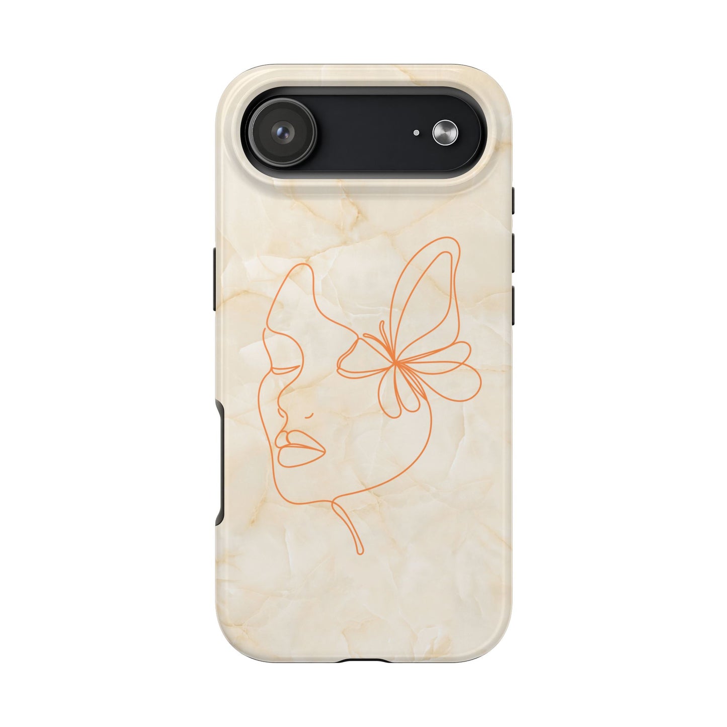 Tough Phone Case —  Marble Line Art, Minimal Elegant