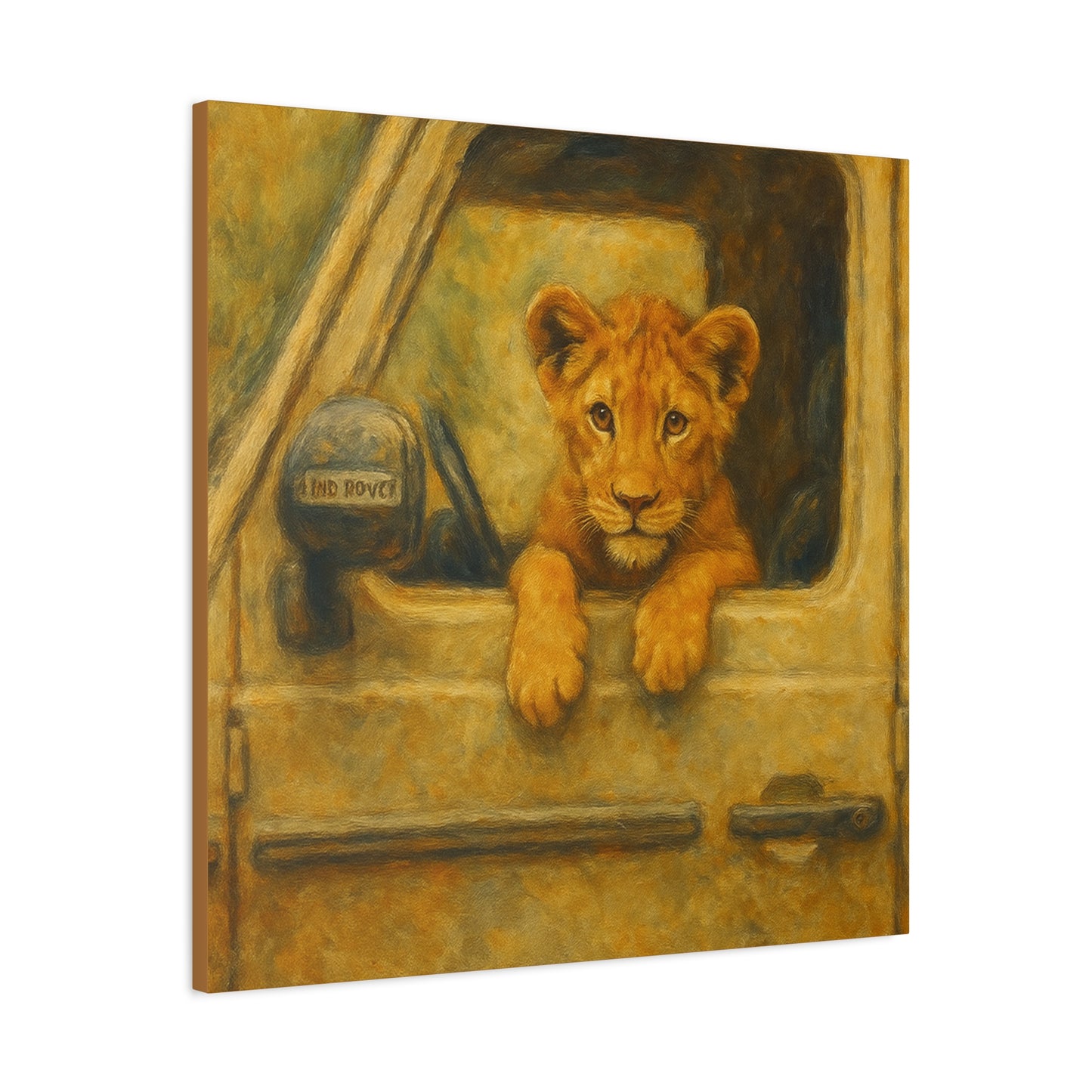 Canvas Wall Art - Lion Animal Jeep Design