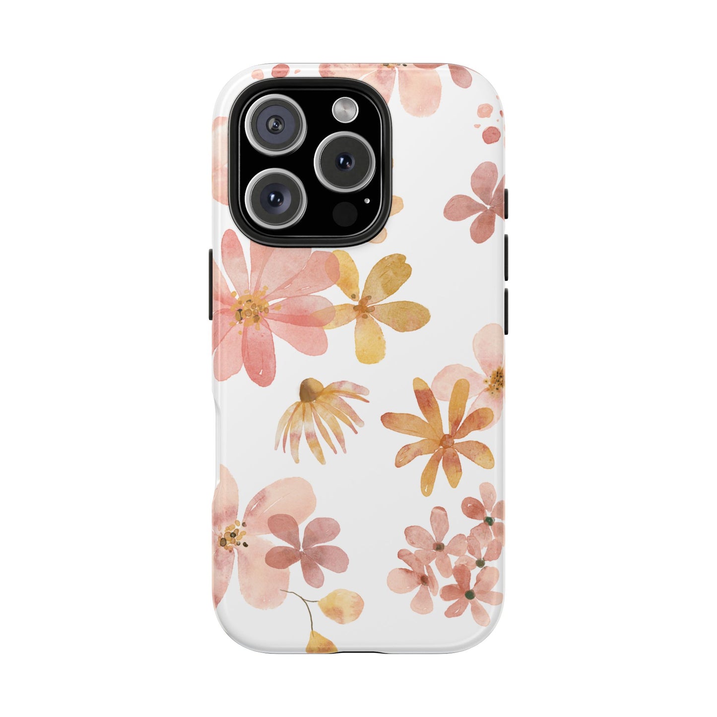 Tough Phone Case — Pink & Gold Blossom Protective Cover