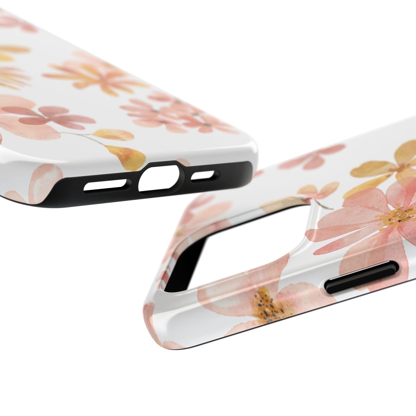 Tough Phone Case — Pink & Gold Blossom Protective Cover