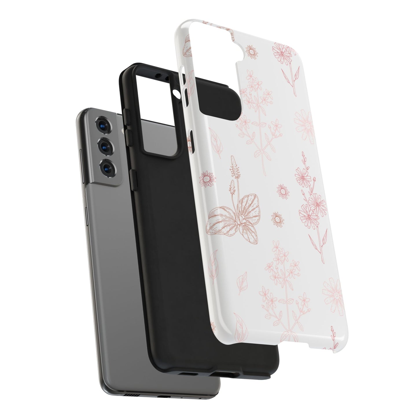 Tough Phone Case — Delicate Pink Wildflower Pattern