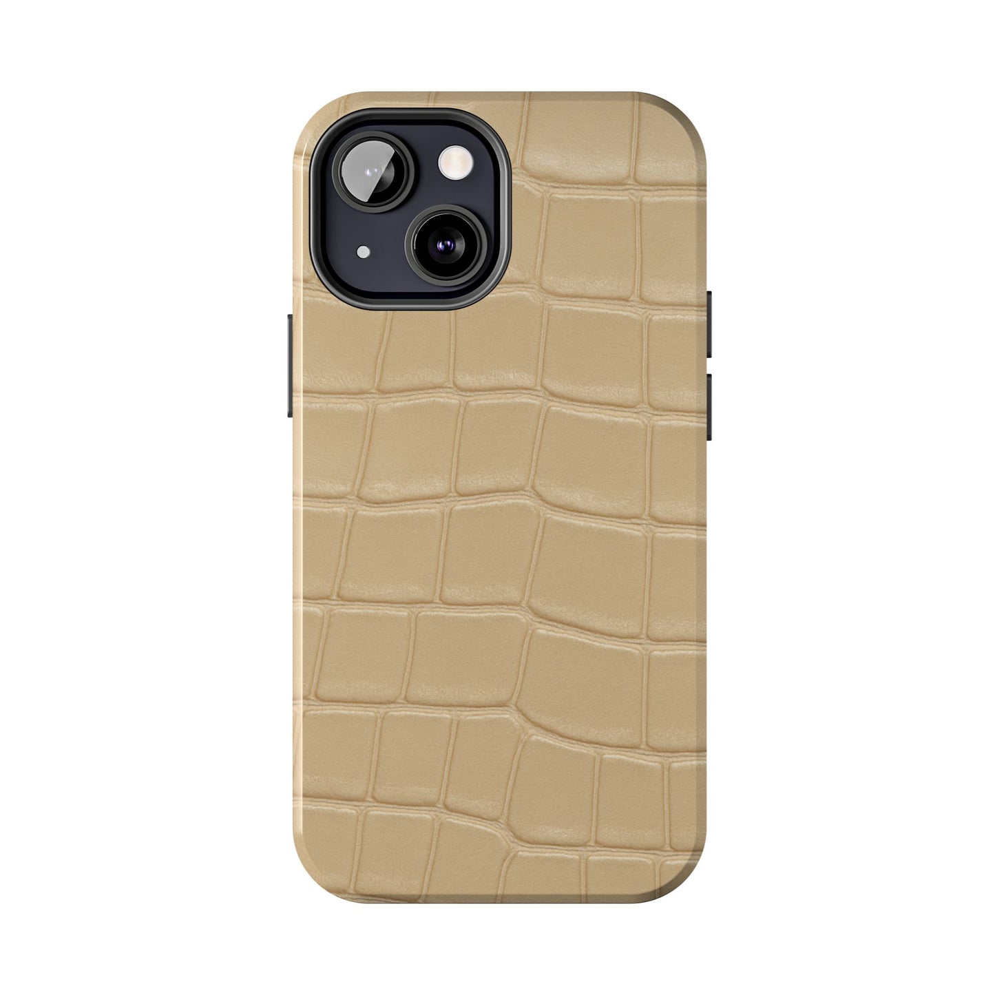 Tough Phone Case — Shockproof Alligator-Texture, Beige Croc
