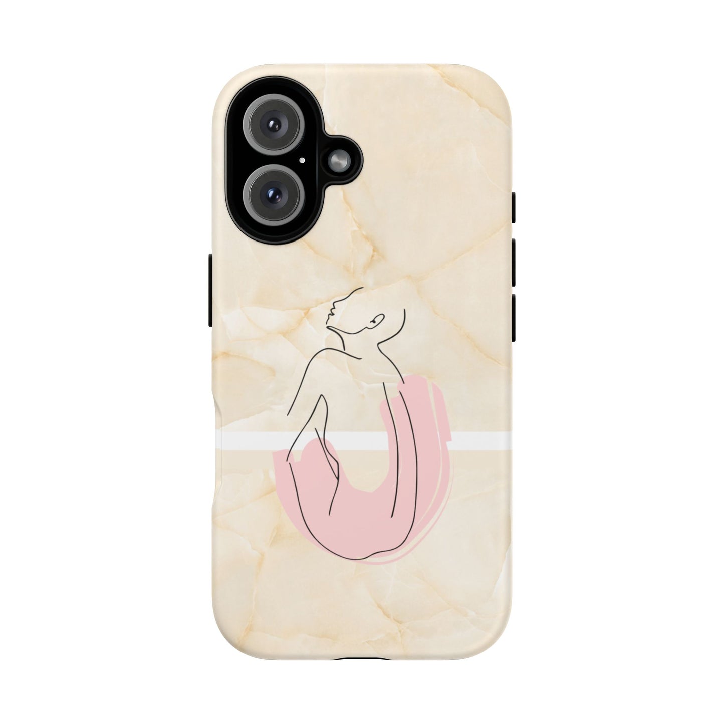 Tough Phone Case — Marble Minimalist Line Art