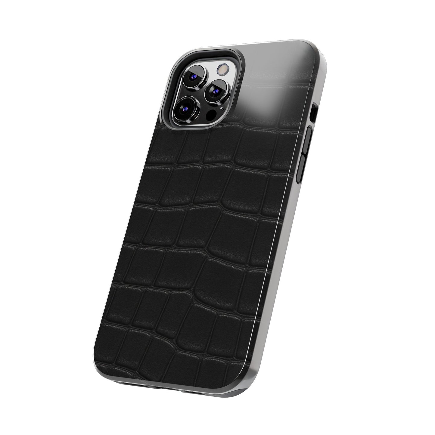 Tough Phone Case – Black Croc Texture