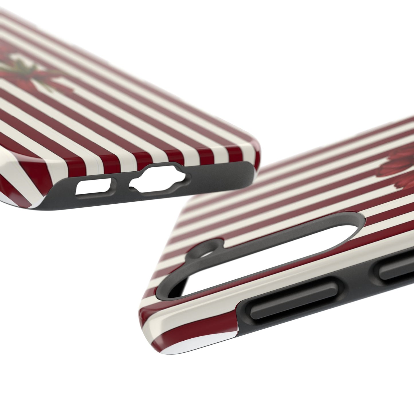 Tough Phone Case —Red Stripe Floral Bouquet