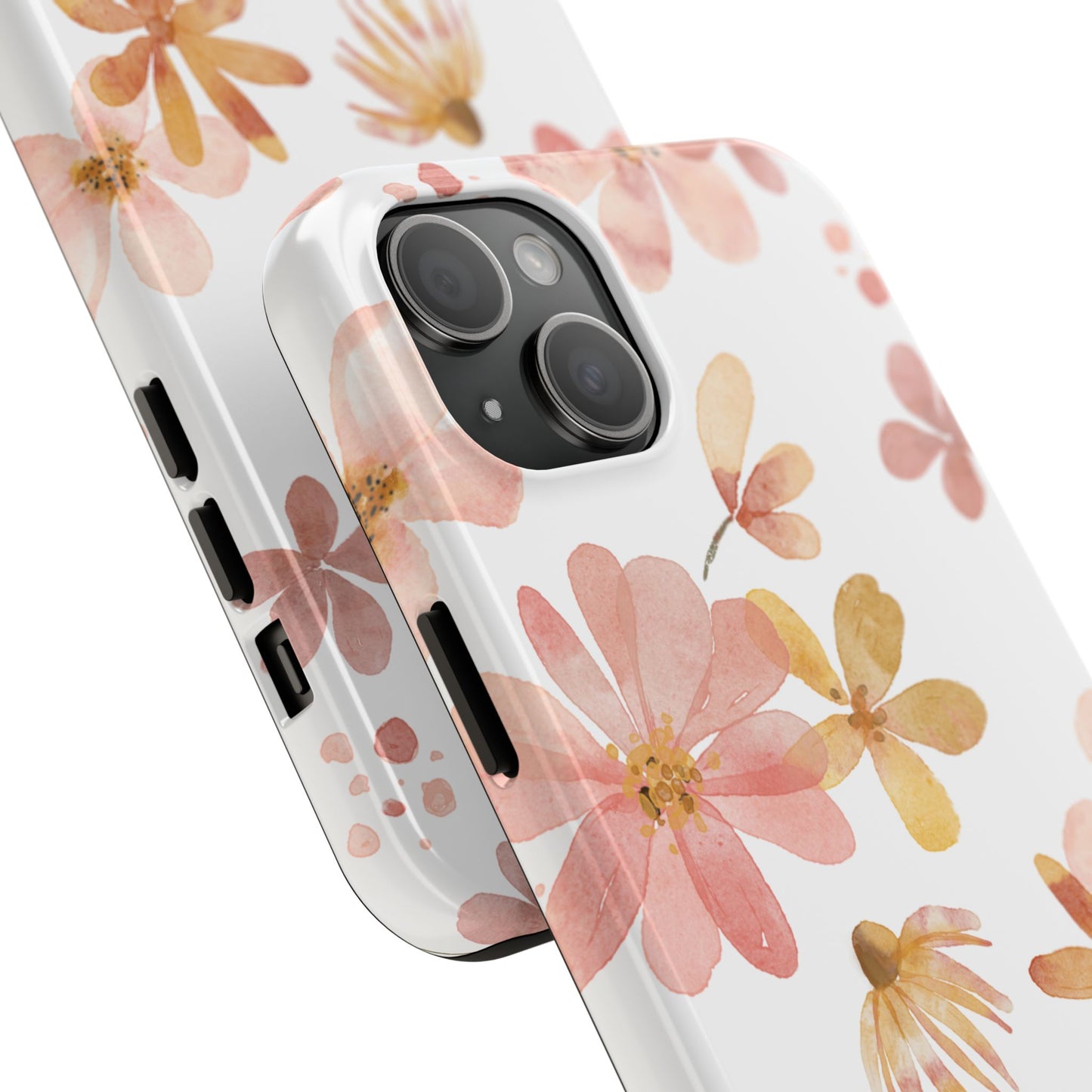 Tough Phone Case — Pink & Gold Blossom Protective Cover