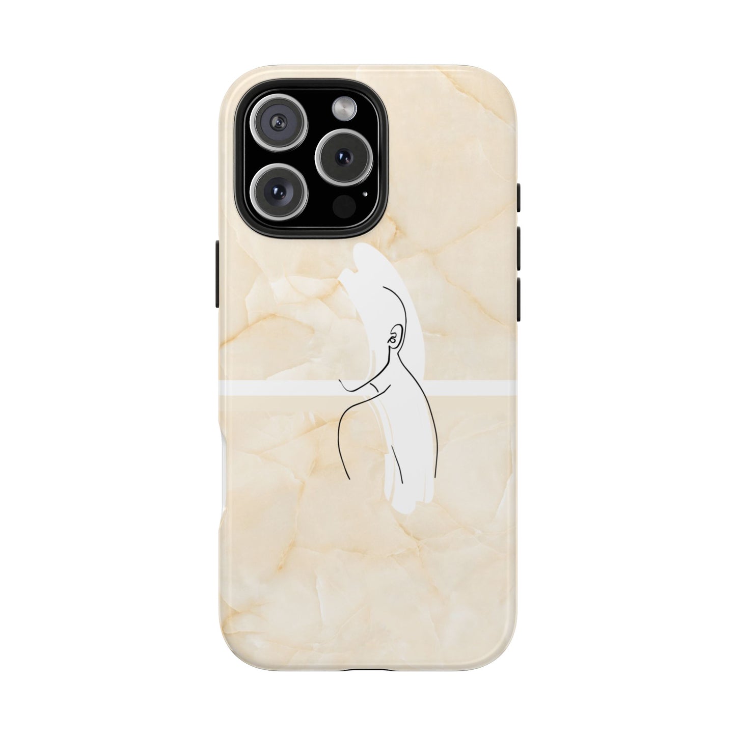 Tough Phone Case — Marble Minimalist Line Art