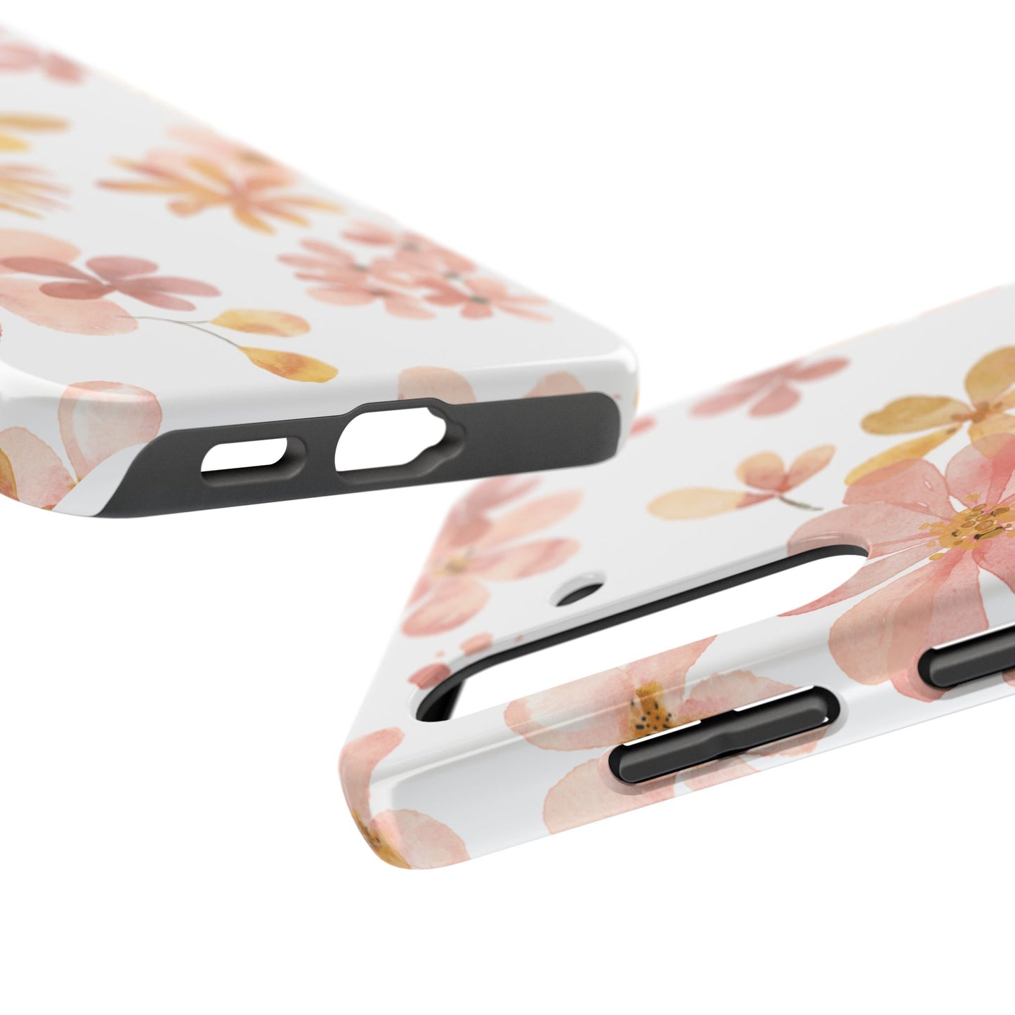 Tough Phone Case — Pink & Gold Blossom Protective Cover
