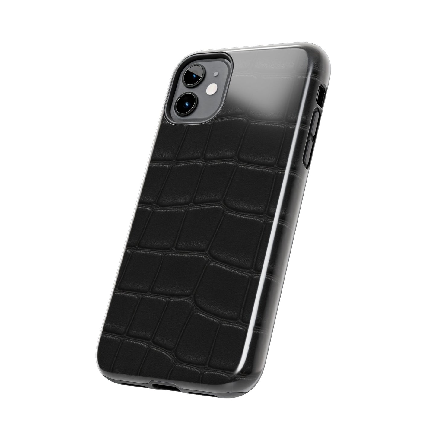 Tough Phone Case – Black Croc Texture