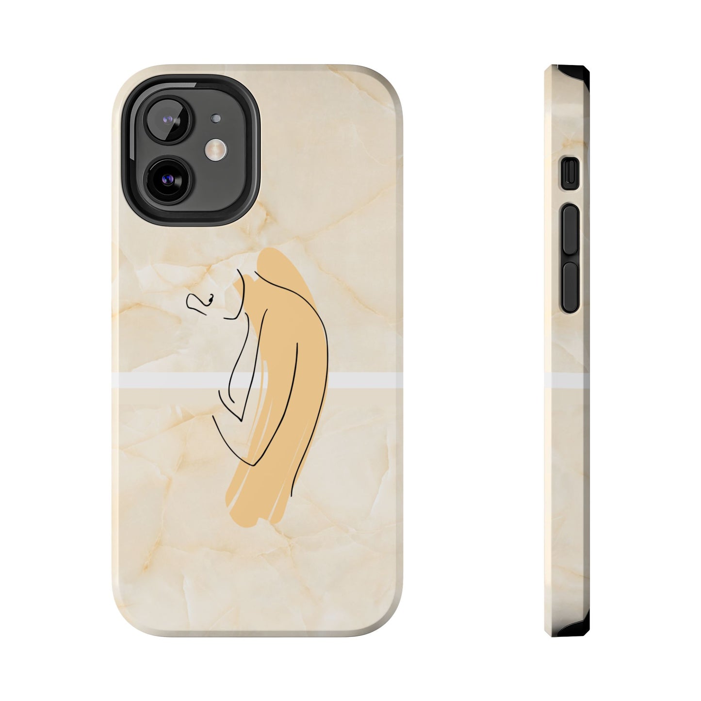 Tough Phone Case — Marble Minimalist Line Art