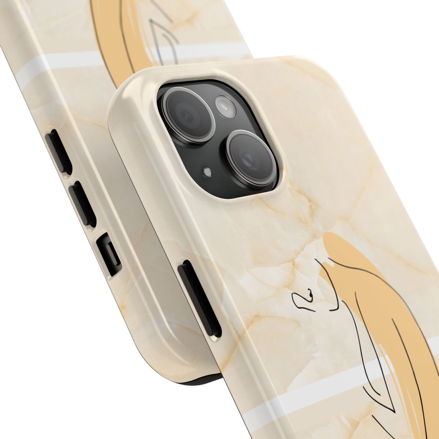 Tough Phone Case — Marble Minimalist Line Art