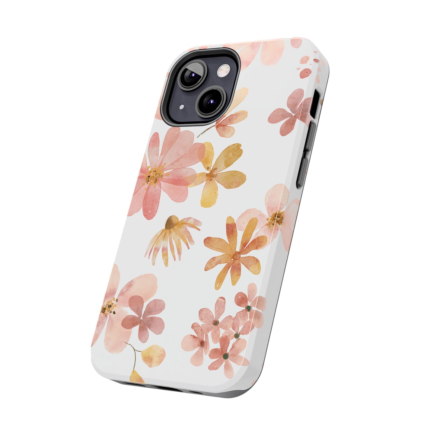 Tough Phone Case — Pink & Gold Blossom Protective Cover