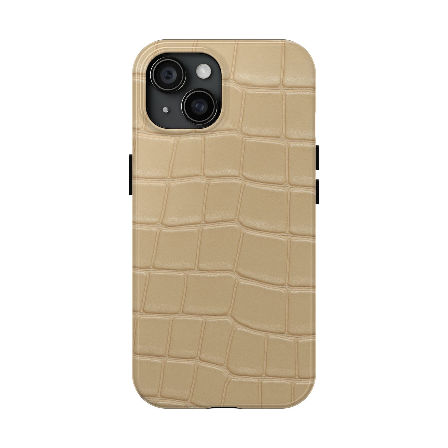 Tough Phone Case — Shockproof Alligator-Texture, Beige Croc