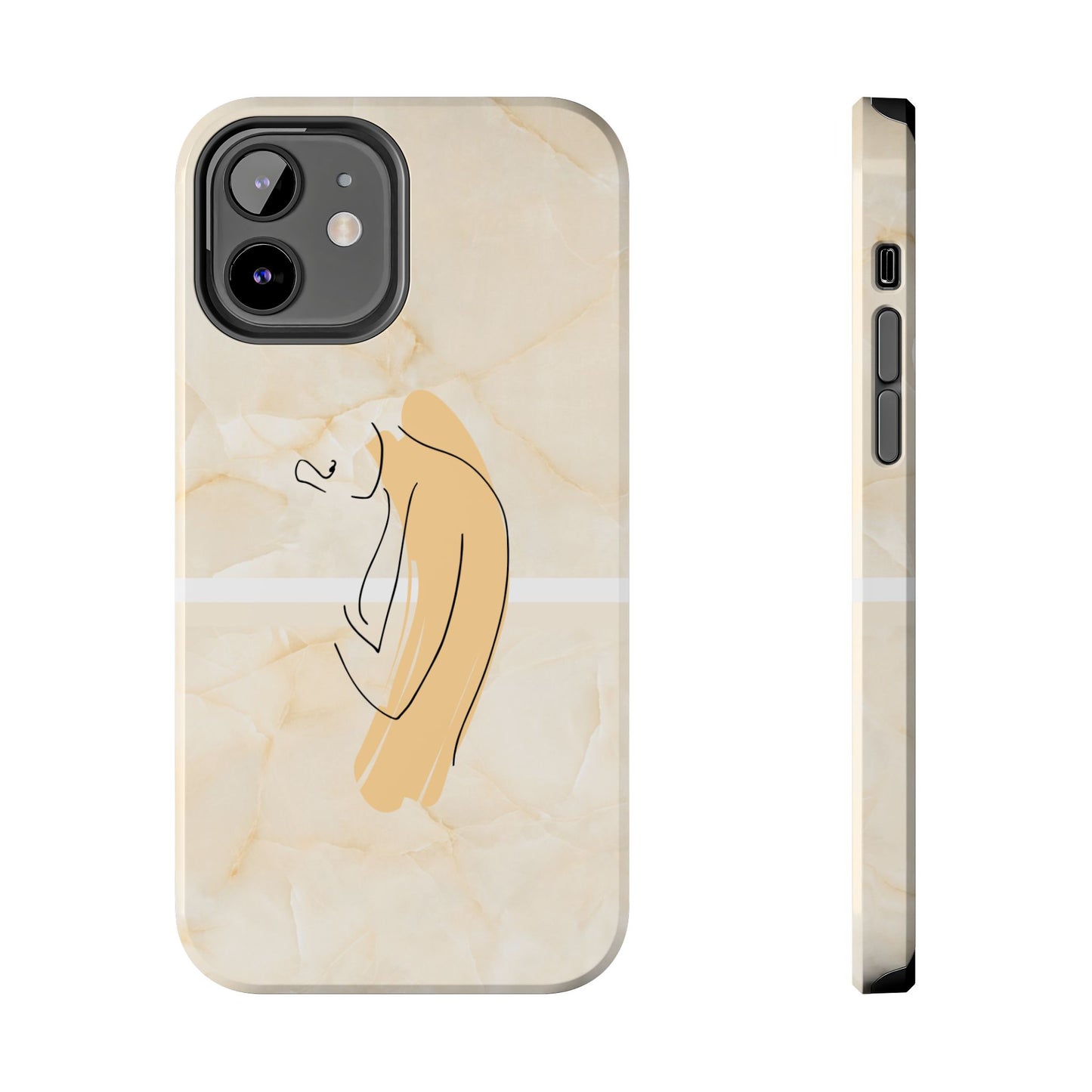 Tough Phone Case — Marble Minimalist Line Art