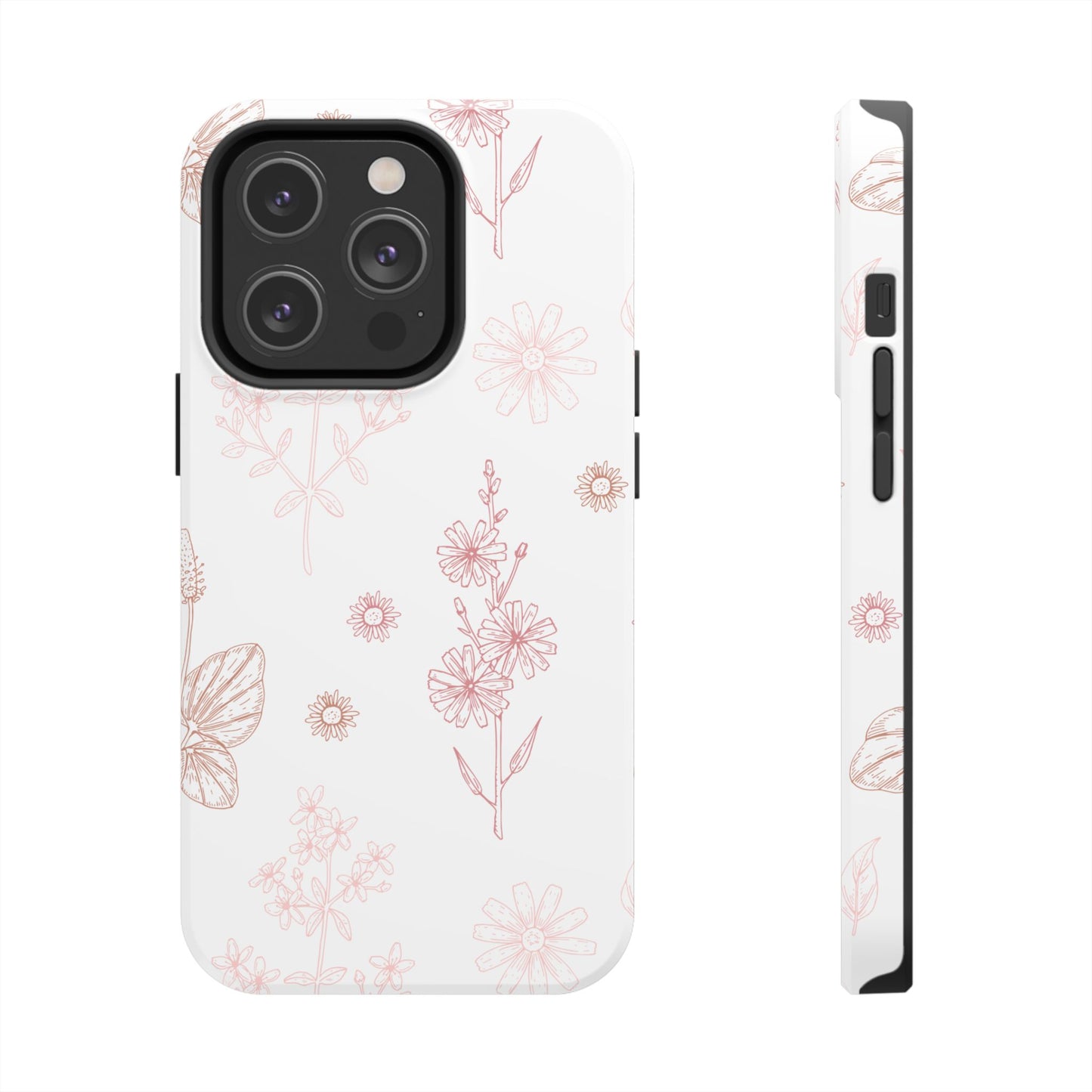 Tough Phone Case — Delicate Pink Wildflower Pattern