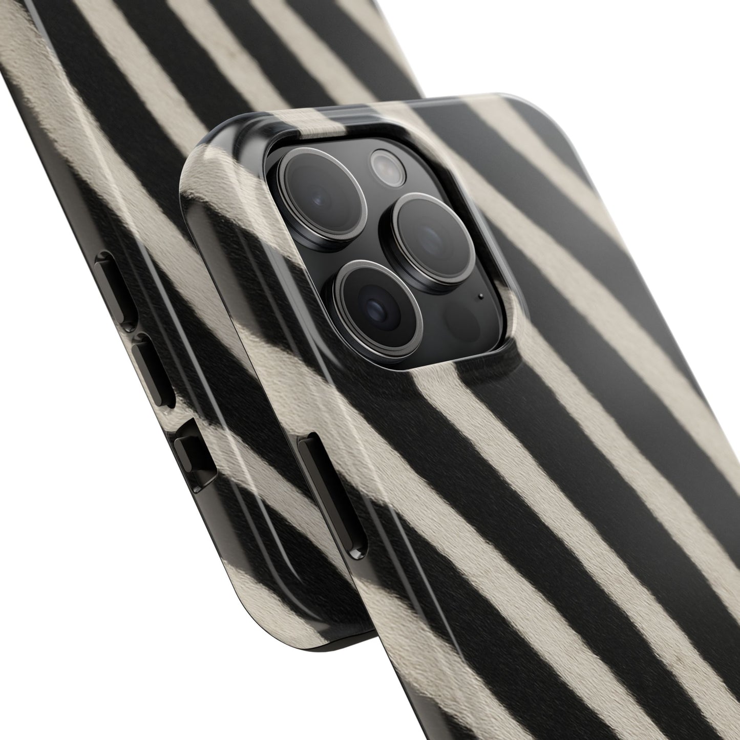 Tough Phone Case —Zebra Stripe, Black & White Animal Print
